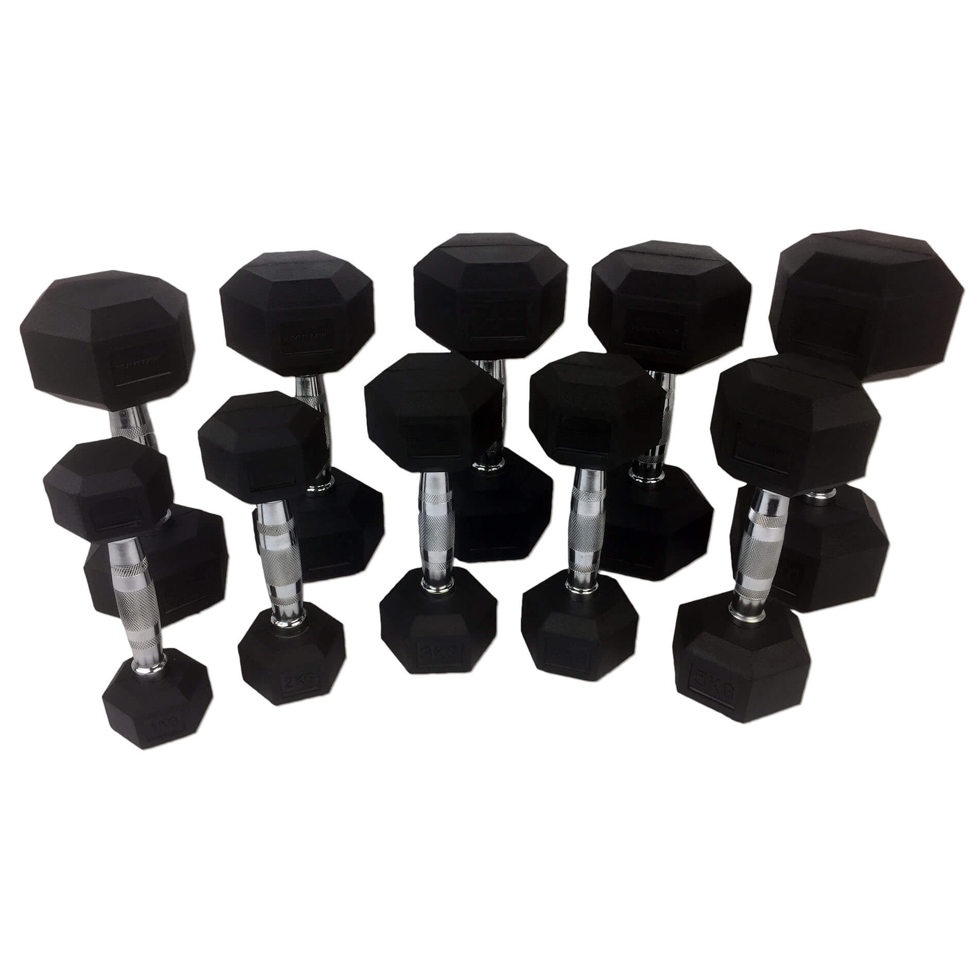 1-10kg Chrome Dumbell Set No Rack New And Boxed 