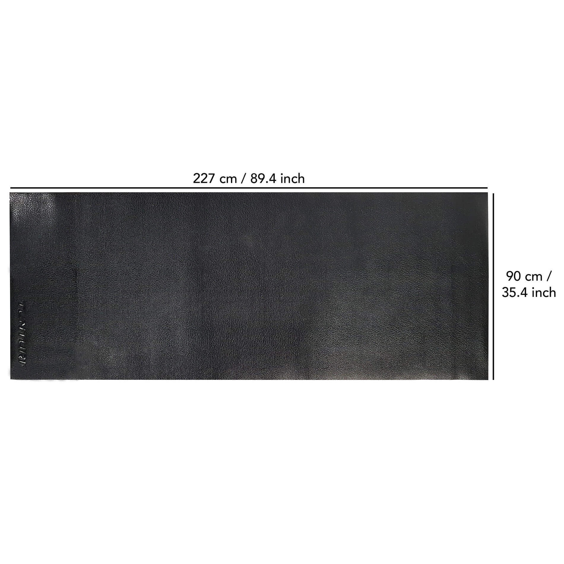 Roeitrainer mat - Vloerbeschermmat - 227 x 90 x 0,4 cm - Zwart