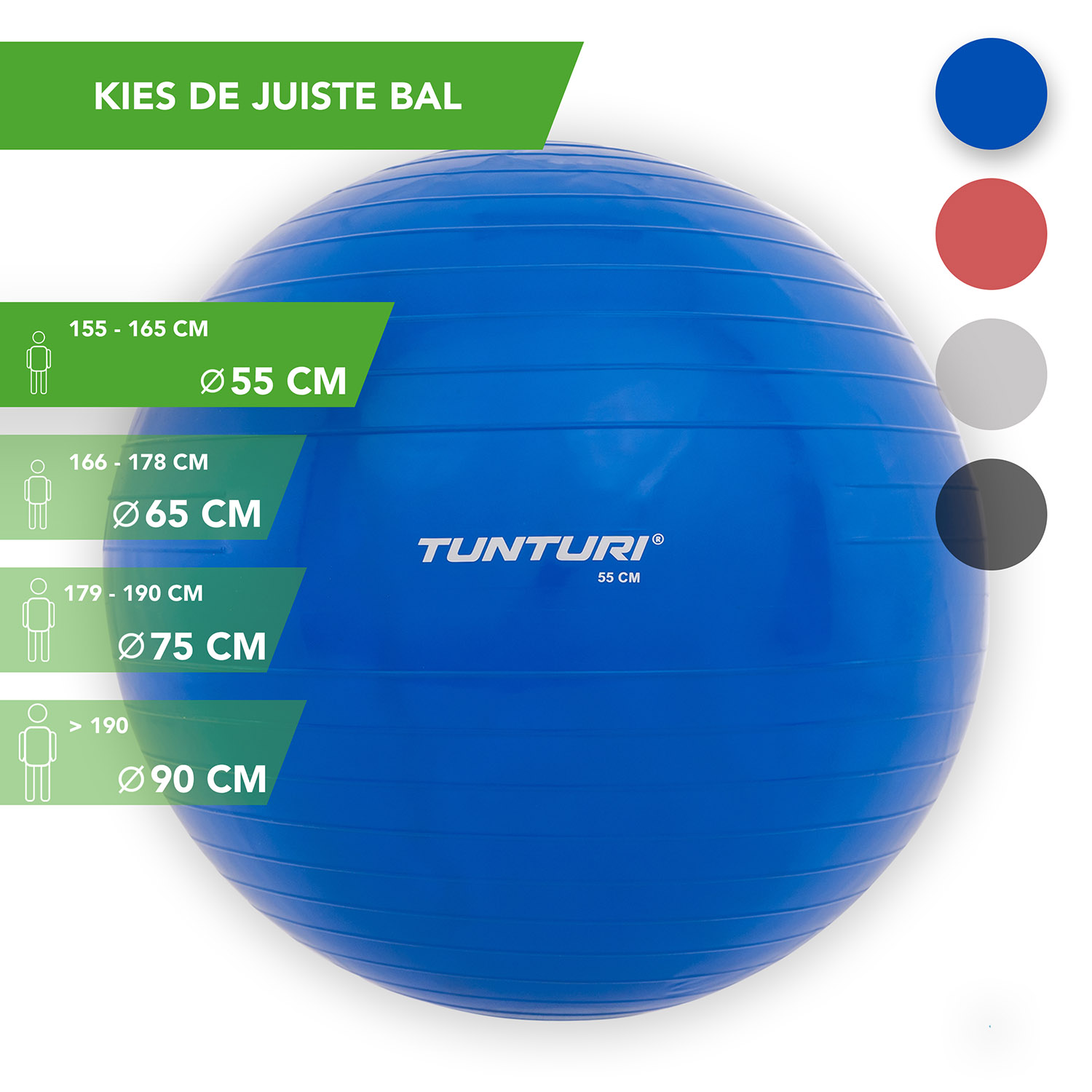 Fitnessbal - Inclusief pomp - Blauw
