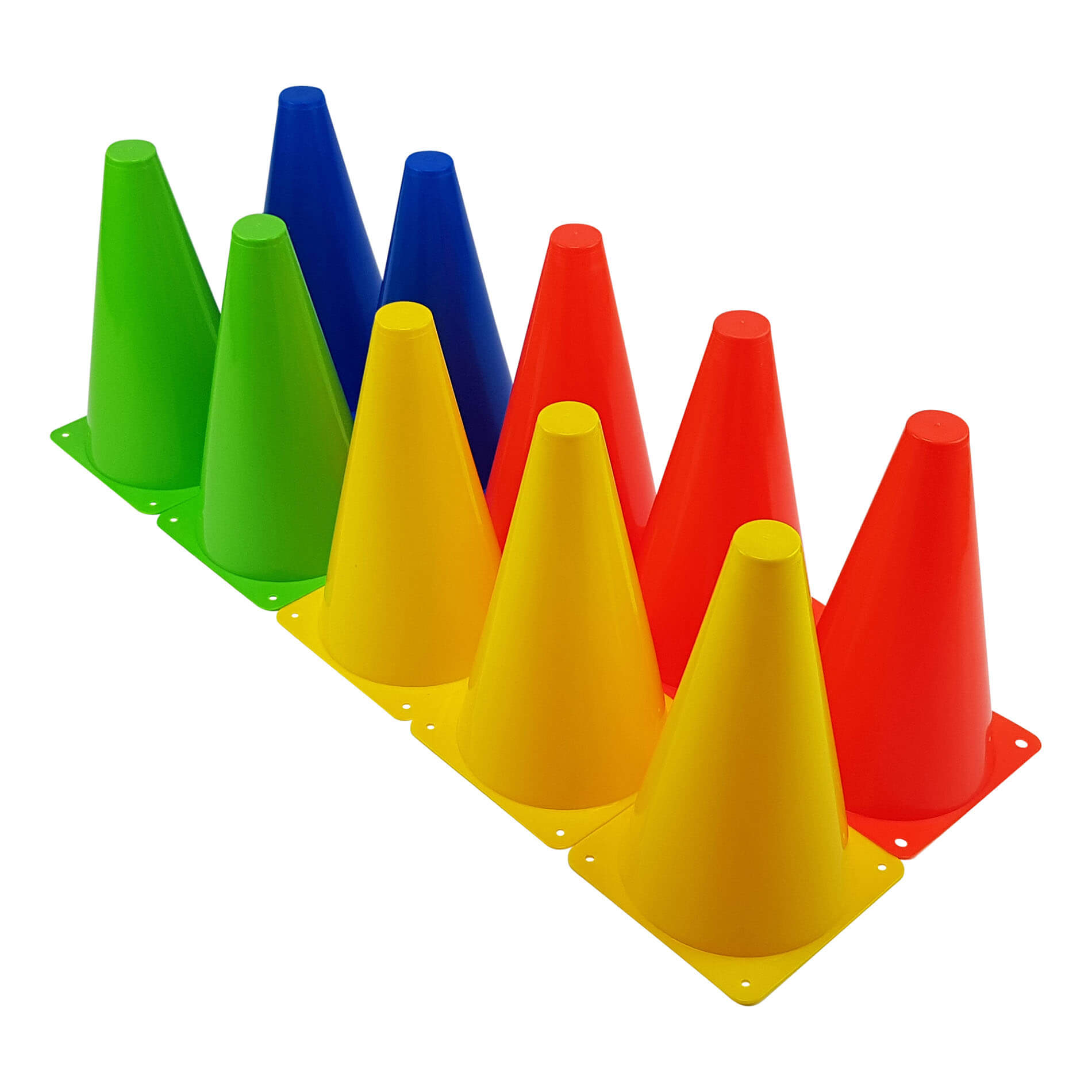 Training Cone Set, 10pcs, 23cm, Multicolor